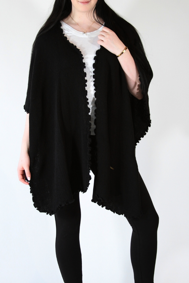 Alpaca Blended Shawl - Black