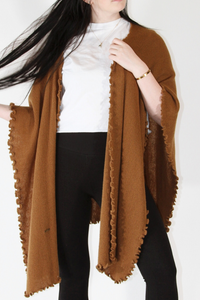 Alpaca Blended Shawl - Brown