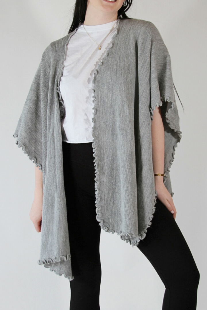 Alpaca Blended Shawl - Gray