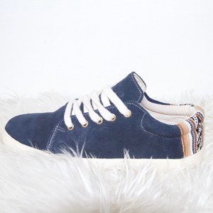 Suede Low Top Shoe Navy