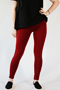 Leggings-Pima cotton and spandex Red