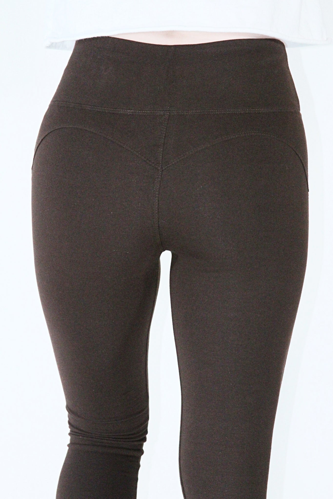 SHOWOFF Coffee Brown Cotton Leggings