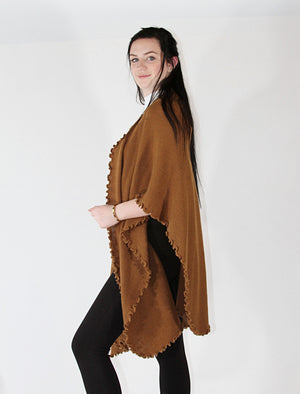 Alpaca Blended Shawl - Brown