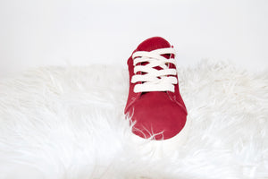 Suede Low Top Shoe Maroon