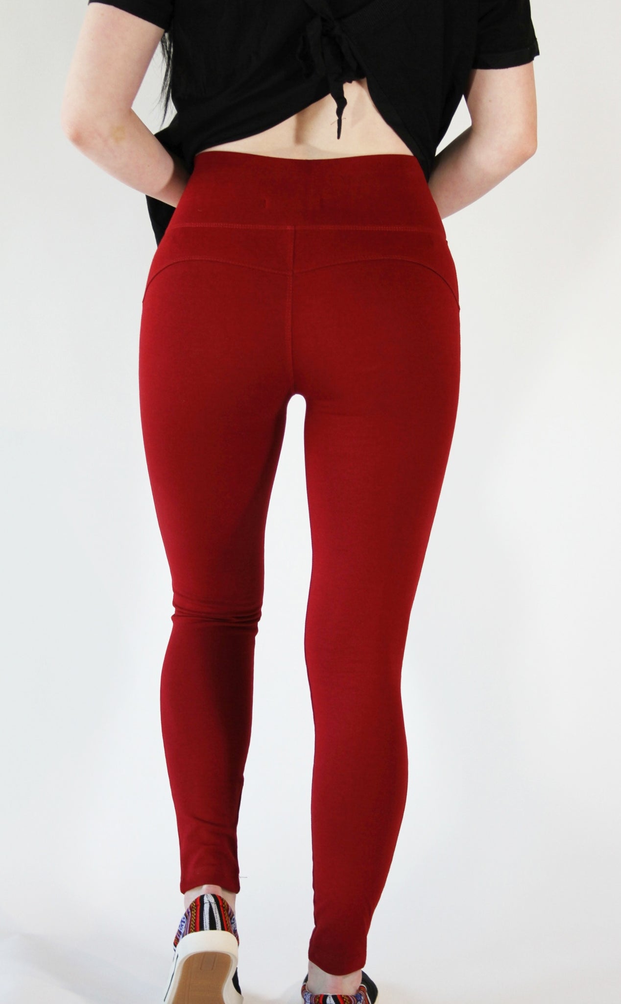 Leggings-Pima cotton and spandex Red